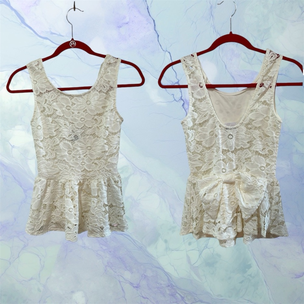 PRIVATELY PRIVILEGED Ivory Lace Tank